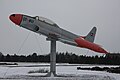 Danish jet trainer. Now gate guard at the Danish Air Force Flying School