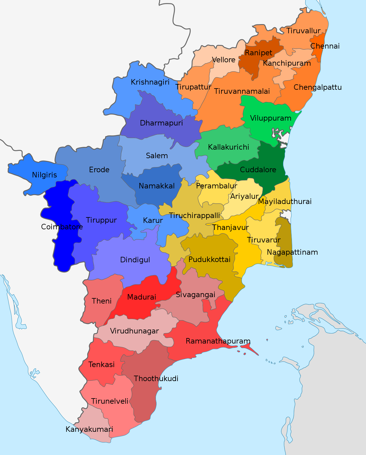 List of districts of Tamil Nadu - Wikipedia