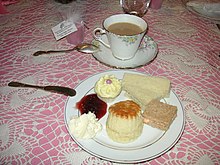 Cake and finger foods are often served at baby showers. Teatime in Los Angeles.jpg