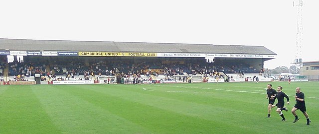 The main stand at Abbey Stadium
