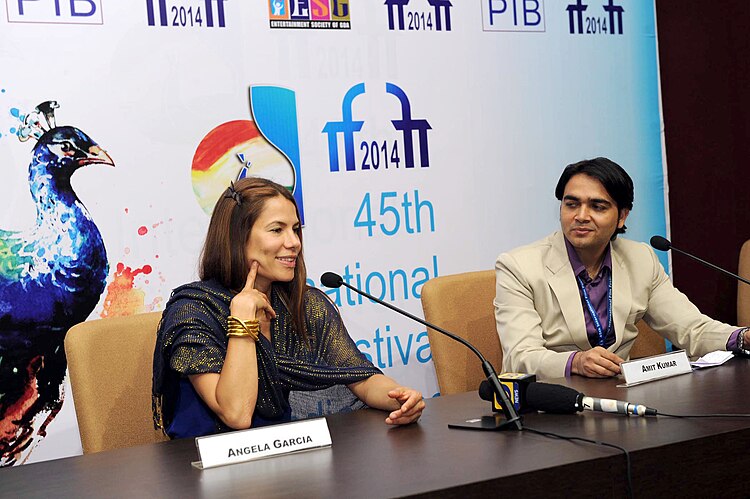 The Actress of 'LOS HONGOS', Angela Garcia addressing a press conference, at the 45th International Film Festival of India (IFFI-2014), in Panaji, Goa on November 25, 2014.jpg