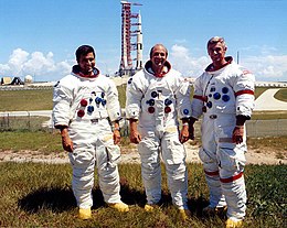 The Apollo 17 crew at pad 39-A on rollout day.jpg