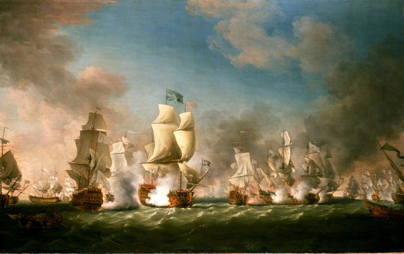 The Royal Navy destroys a Spanish fleet off Sicily, Cape Passaro, August 1718.