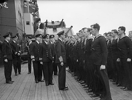 King George VI visiting the Home Fleet based at Scapa Flow, March 1943