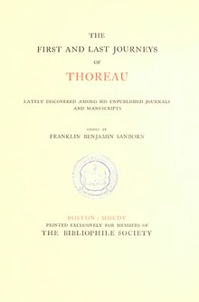 The first and last journeys of Thoreau - lately discovered among his unpublished journals and manuscripts 2.djvu