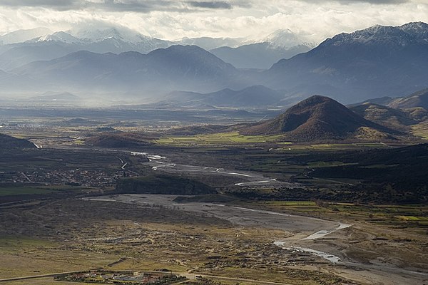 Plain of Thessaly, to the west of classical Pelasgiotis, but in the original range of the Pelasgians. The Pindus Mountains are visible in the backgrou