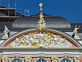 Trier, Denkmalzone Palastbezirk, spätantike Palastaula (4. Jahrhundert), Kurfürstliches Schloss (17. und 18. Jahrhundert), Roter Turm (17. Jahrhundert), umgebende Freiflächen zum Teil mit Nachkriegsbebauung, Palastgarten; Zentrum staatlicher Machtrepräsentation von der Antike bis zum Ende der kurfürstlichen Zeit