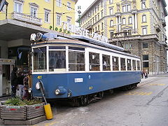 Tranvia di Opicina: vettura n. 407 Officine Meccaniche della Stanga a Trieste nel 2005