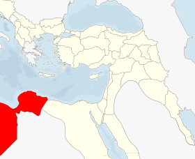 Localização de Líbia Otomana