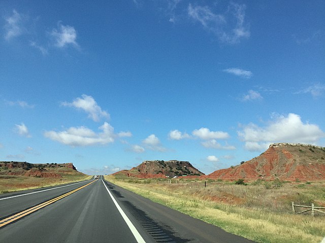 The Glass Mountains, found along US-412, are a major physical feature of Northwest Oklahoma.