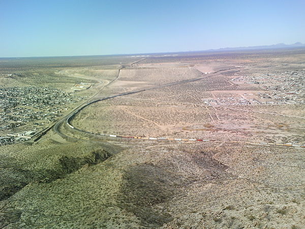 The start of the border fence in the state of New Mexico – just west of El Paso, Texas