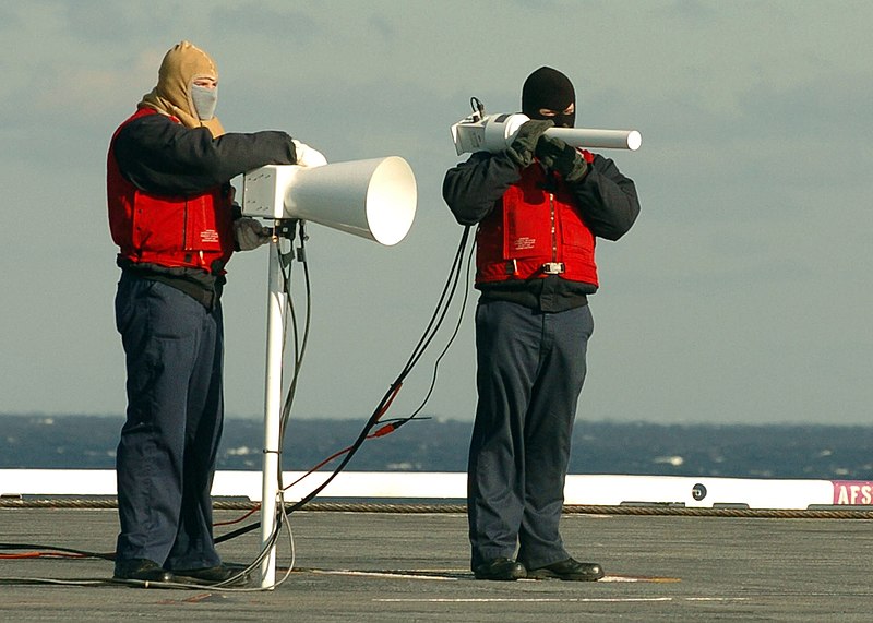 File:US Navy 051213-N-5661G-004 Sailors take telemetry readings for a launched RIM-7 NATO Sea Sparrow surface-to-air missile during an exercise designed to demonstrate the self-defense combat system.jpg