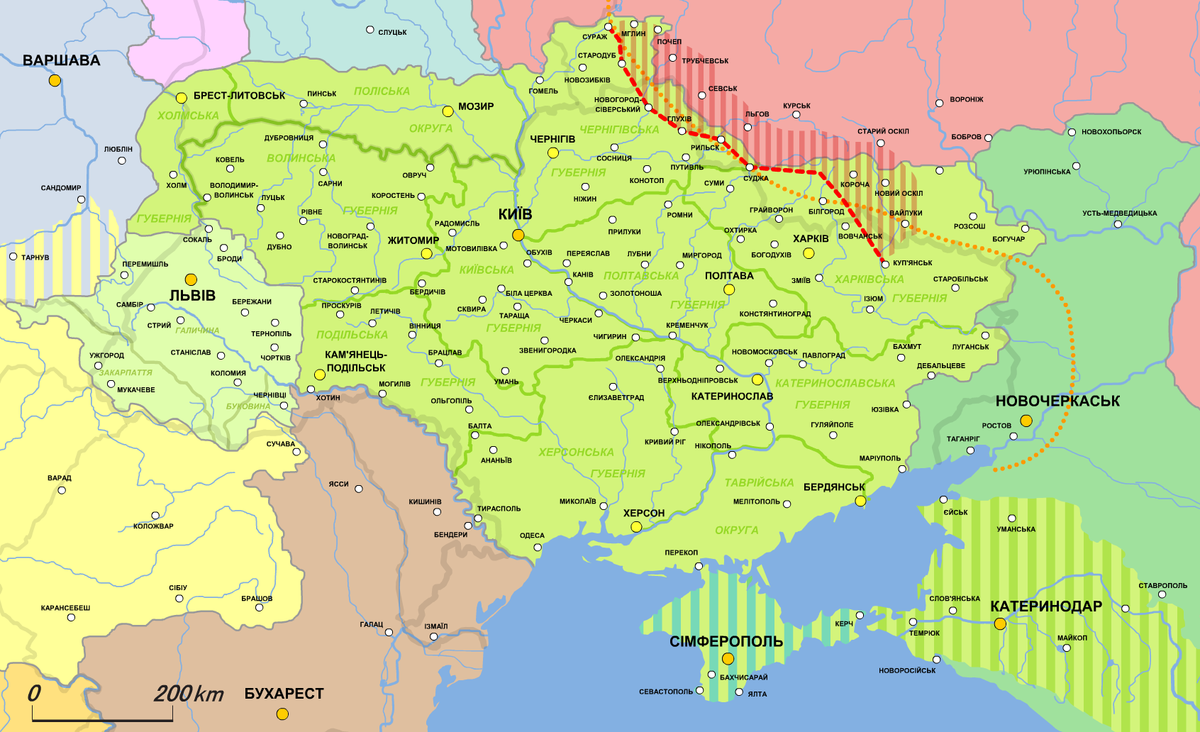 Карта украины в 1917 году карта