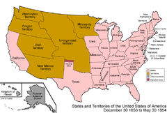 An enlargeable map of the United States after Gadsden Purchase on December 30, 1853. United States 1853-12-1854.png