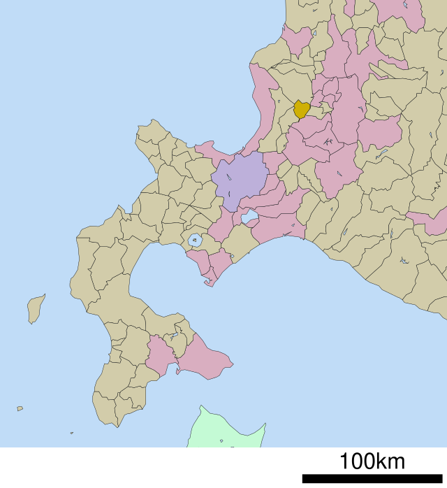 Hokkaido (Sorachi Subprefecture) ရှိ အုရအုဆုမြို့ ၏ တည်နေရာ