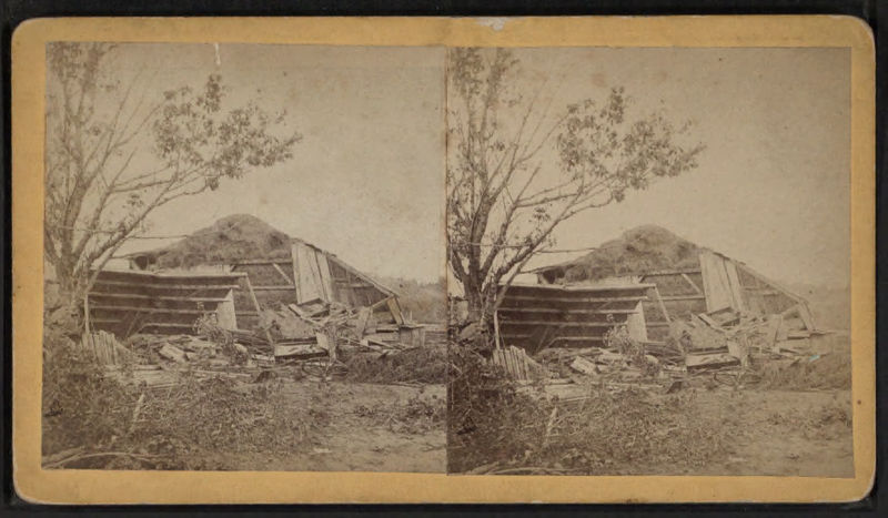 File:View of a collapsed barn with a haystack, from Robert N. Dennis collection of stereoscopic views 2.jpg