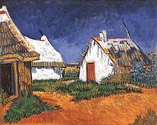 Les mêmes cabanes, peintes par Vincent van Gogh.