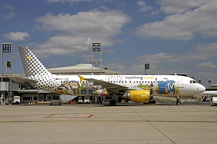 Vueling Airbus A320-214 in MTV Livery at Paris-Charles de Gaulle, France (2008)