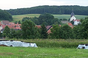 View from the southwest of Ettenhausen and the Eichkopf in the background (2012).