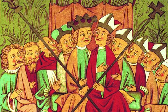 Depiction of a royal assembly (Wiec) in the reign of Casimir III, 1333-1370