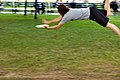 Come to a Wiknic picnic, you could be having this much fun! (Sage Ross flying through the air after a frisbee).