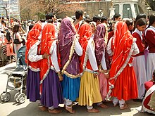 Indian women with dupatta.