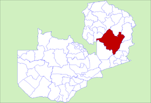 Zambiya'da bölge konumu