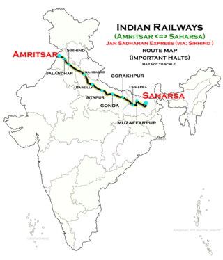 <span class="mw-page-title-main">Saharsa–Amritsar Jan Sadharan Express (via Sirhind)</span> Express Train of Northern Railway Zone in India