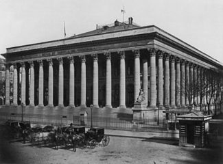 Le palais Brongniart d'origine, photographié en 1850 par Édouard Baldus.