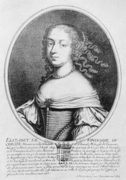 Image: Élisabeth de Bourbon (1614 1664), Dowager Duchess of Nemours