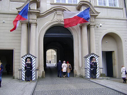Entrance to the residence of the President of the Czech Republic, Prague Castle.