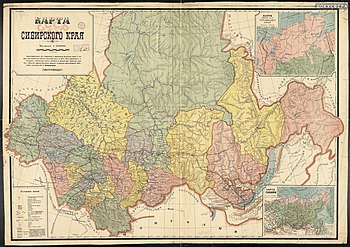 Sibirische Region auf der Karte