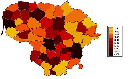 Litevská hustota obyvatelstva