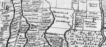 An 1867 map of Haverford Township and its surrounding areas