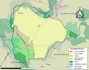 Kolorowa mapa przedstawiająca zagospodarowanie terenu.