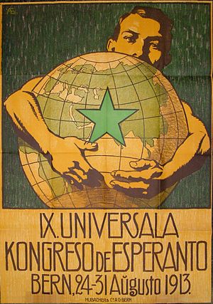 Affiche pour le 9e congrès mondial d’espéranto à Berne, en 1913.