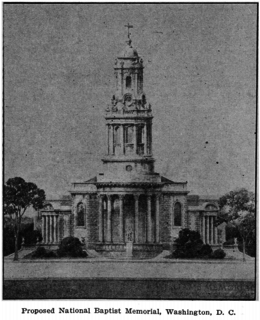 An illustration of the National Baptist Memorial as proposed in 1920 1920 Proposed National Baptist Memorial Washington DC.png