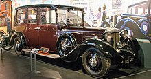 Queen Mary's 1935 Daimler Double-Six Limousine, used by her up until her death in 1953; now in the Coventry Transport Museum. 1935 Daimler Double-Six.jpg