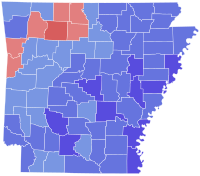 1986 Arkansas gubernatorial election results map by county.svg