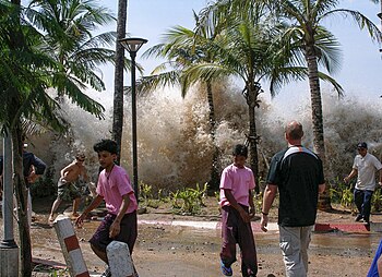 English: A picture of the 2004 tsunami in Ao N...