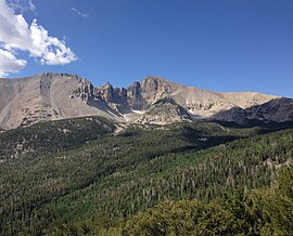 2013-07-14 09 37 43 Wheeler Peak viewed from Wheeler Peak Scenic Drive in Great Basin National Park.jpg