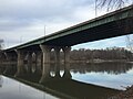 File:2015-12-08 14 07 24 View northeast towards the American Legion Memorial Bridge (Interstate 495) connecting Montgomery County, Maryland and Fairfax County, Virginia from the south bank of the Potomac River.jpg