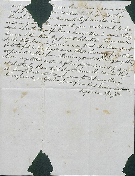 File:3 of 3 Virginia Boyd to Rice C. Ballard, 6 May 1853, folder 191 in the Rice C. Ballard Papers 4850, Southern Historical Collection, Wilson Library, University of North Carolina at Chapel Hill.jpg