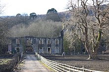 The ruins of the Grade II listed Aberpergwm House