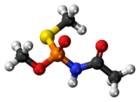 Pilk-kaj-bastona modelo de la acefatmolekulo