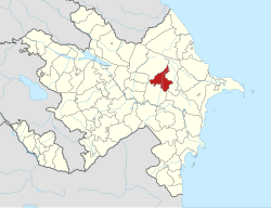 Map of Azerbaijan showing Agsu District