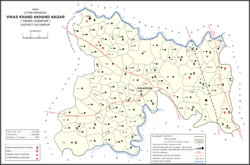 Map showing Sajampur (#192) in Akhand Nagar CD block