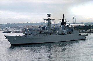 Chilean frigate <i>Almirante Williams</i> (FF-19) Type 22 frigate originally built for Royal Navy, now in service with the Chilean Navy