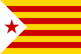 Estelada used by the PSAN (1968-1977), Marxist Unification Movement (1977-1978), Catalan Workers Bloc (1978-1982) and Left Bloc for National Liberation (1979-1982).