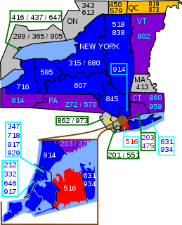 <span class="mw-page-title-main">Area code 516</span> Area code in Nassau County, New York, United States